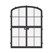 Air 5 Dutch double mini arch prehung steel entry door with tempered dual-pane glass