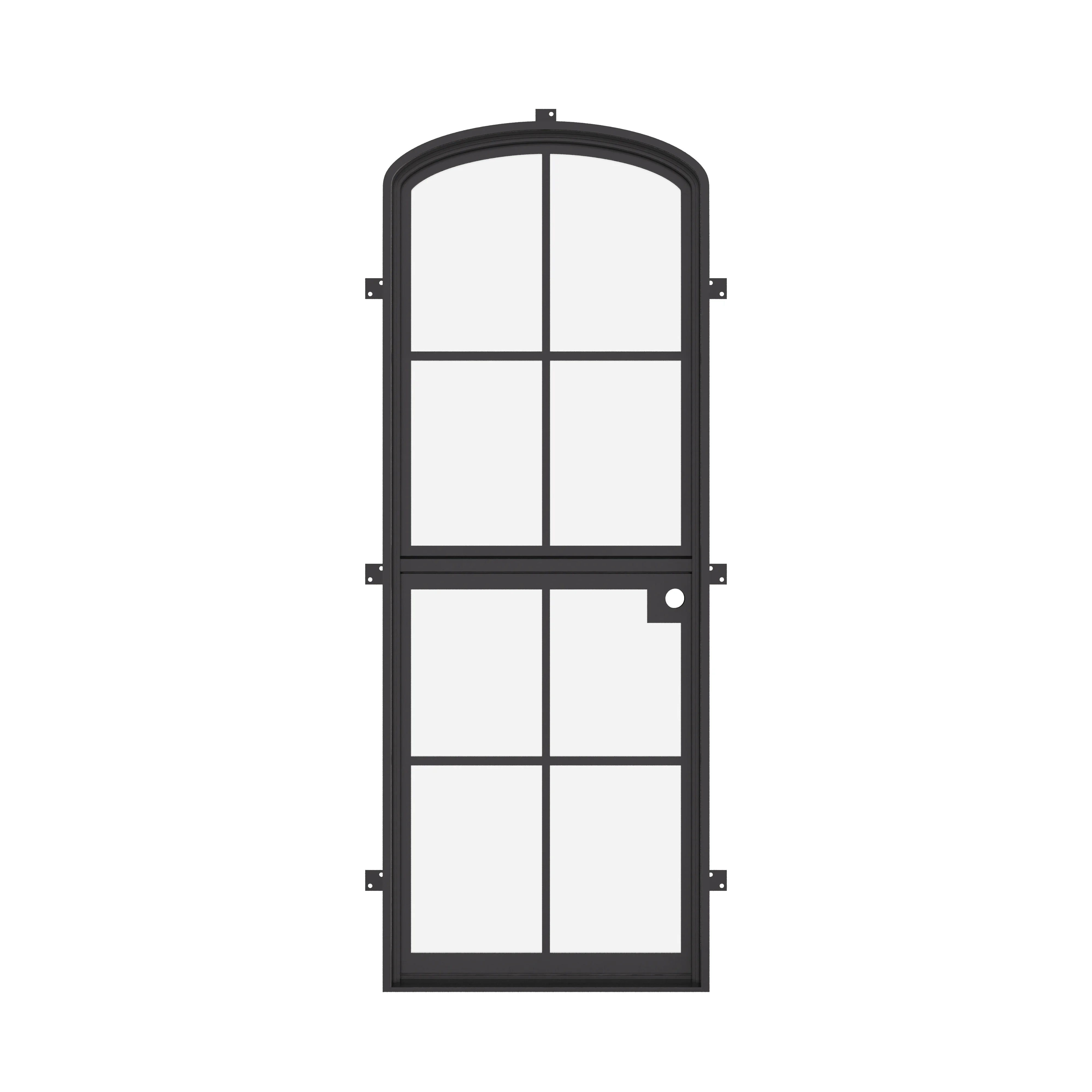 Air 5 Dutch single mini arch cold-rolled steel entry door with dual glass