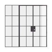 Air 5 double flat interior doors with left side window modular steel construction detail