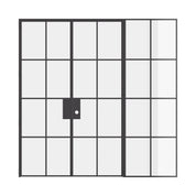 Air 5 double flat interior doors with right side window front elevation solid steel