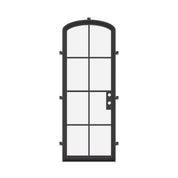 Premium single mini arch steel entry door, reinforced frame