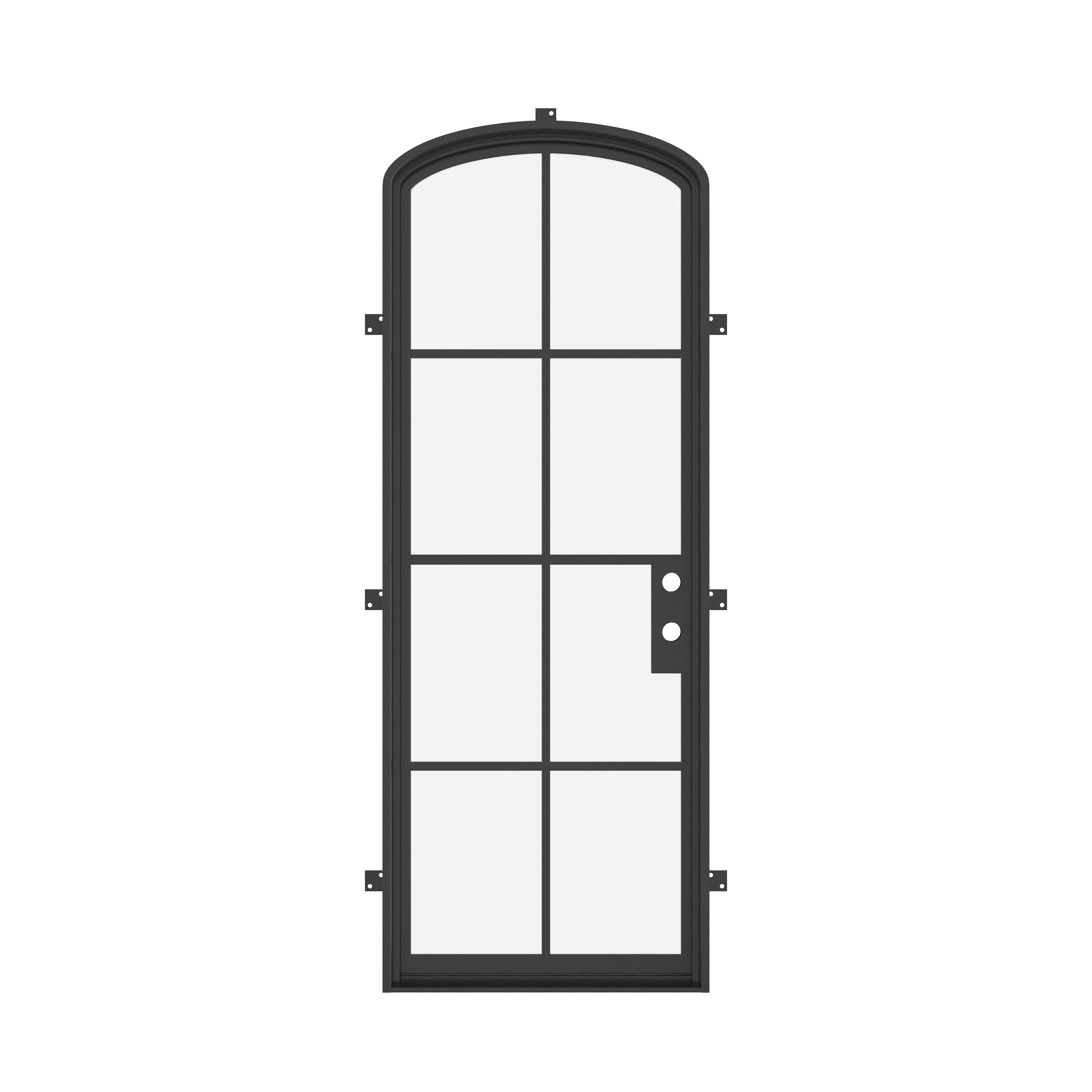 Luxury single mini arch exterior steel door with reinforced frame