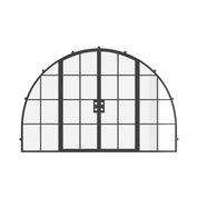 Premium wide double full arch steel entry door with sidelights
