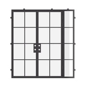 exterior double flat doors with right glass panel and energy-efficient frame