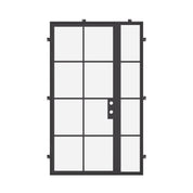Air 5 single flat prehung steel exterior door with right sidelight