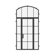 Air 5 single flat cold-rolled steel entry with sidelights and arch top window