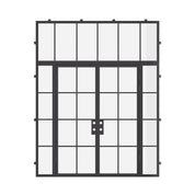 Air 5 double flat cold-rolled steel entry with sidelights and flat top window