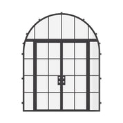 Air 5 double flat cold-rolled steel entry with sidelights and full arch window