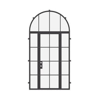Air 5 with Side Windows and Full Arch Top Window - Single Flat | Standard Sizes by Pinky’s Iron Doors — home doors, view 5