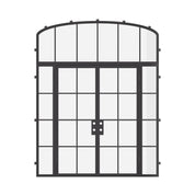 Air 5 double flat cold-rolled steel entry with sidelights and mini arch window