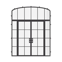 Air 5 with Side Windows and Mini Arch Top Window - Double Flat | Standard Sizes by Pinky’s Iron Doors — home doors, view 5