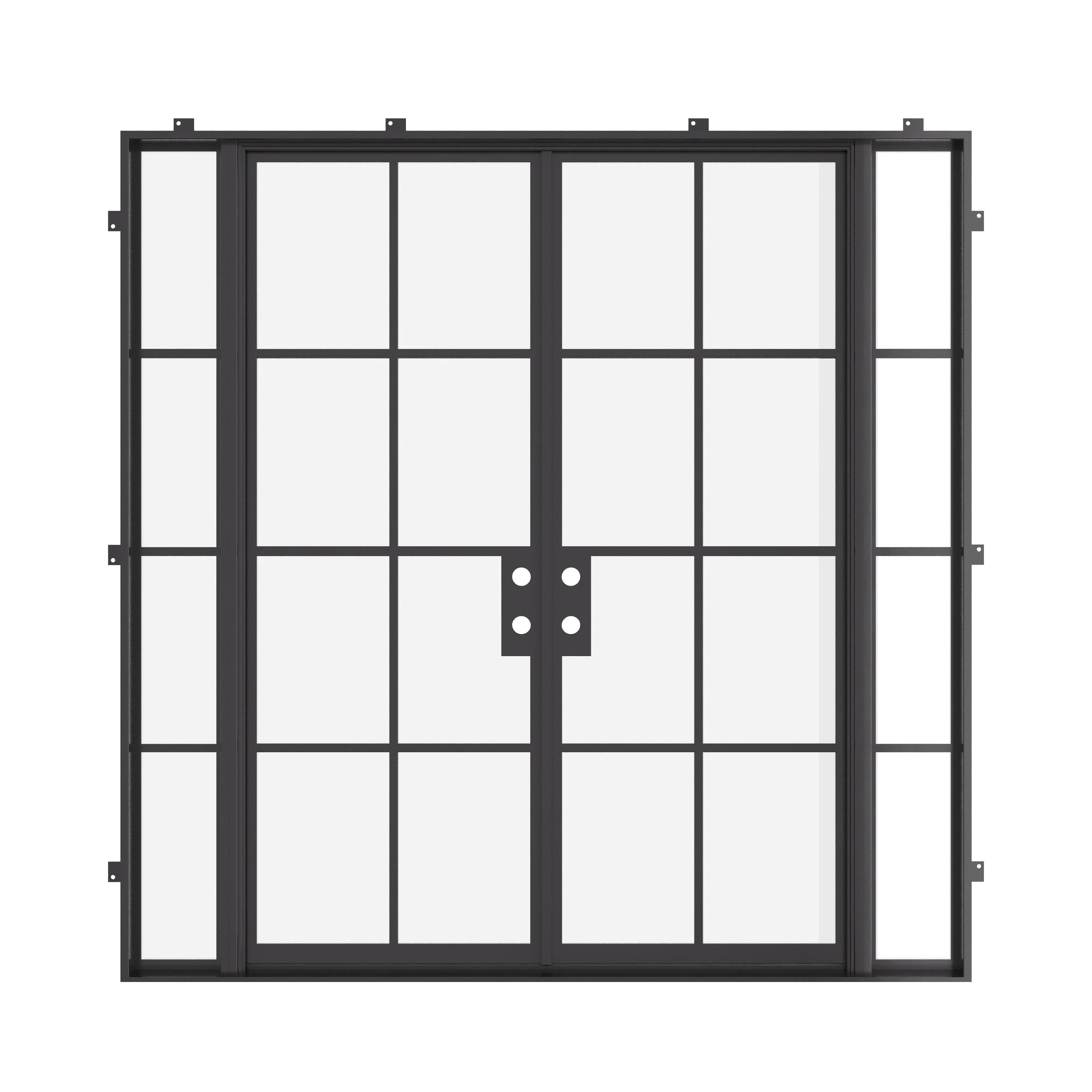 Steel double front doors with thermal insulation core