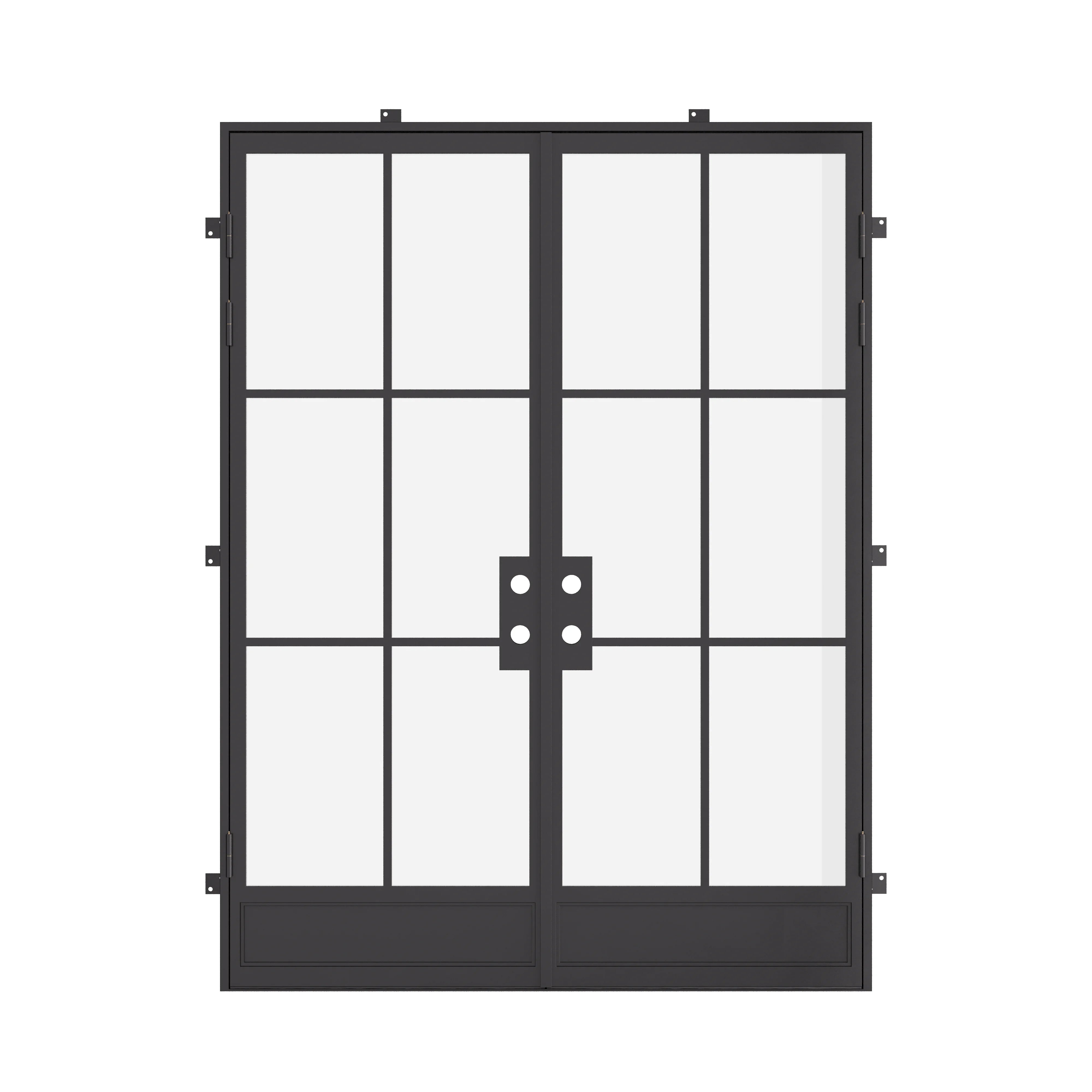 Air 7 double flat steel front doors, modern luxury exterior entry door with clean lines