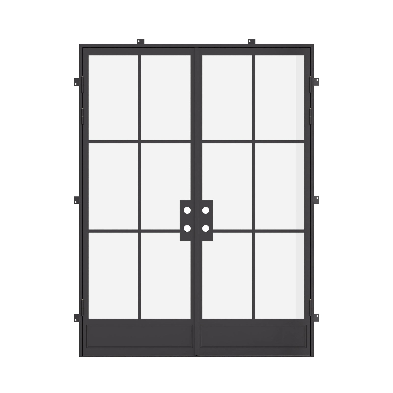 Air 7 double flat steel front doors, contemporary residential steel entry doors