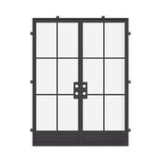 Air 7 double flat steel front doors, contemporary residential steel entry doors