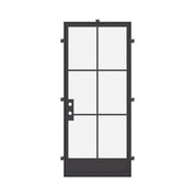 Air 7 single flat steel front door, contemporary exterior door for modern home entry