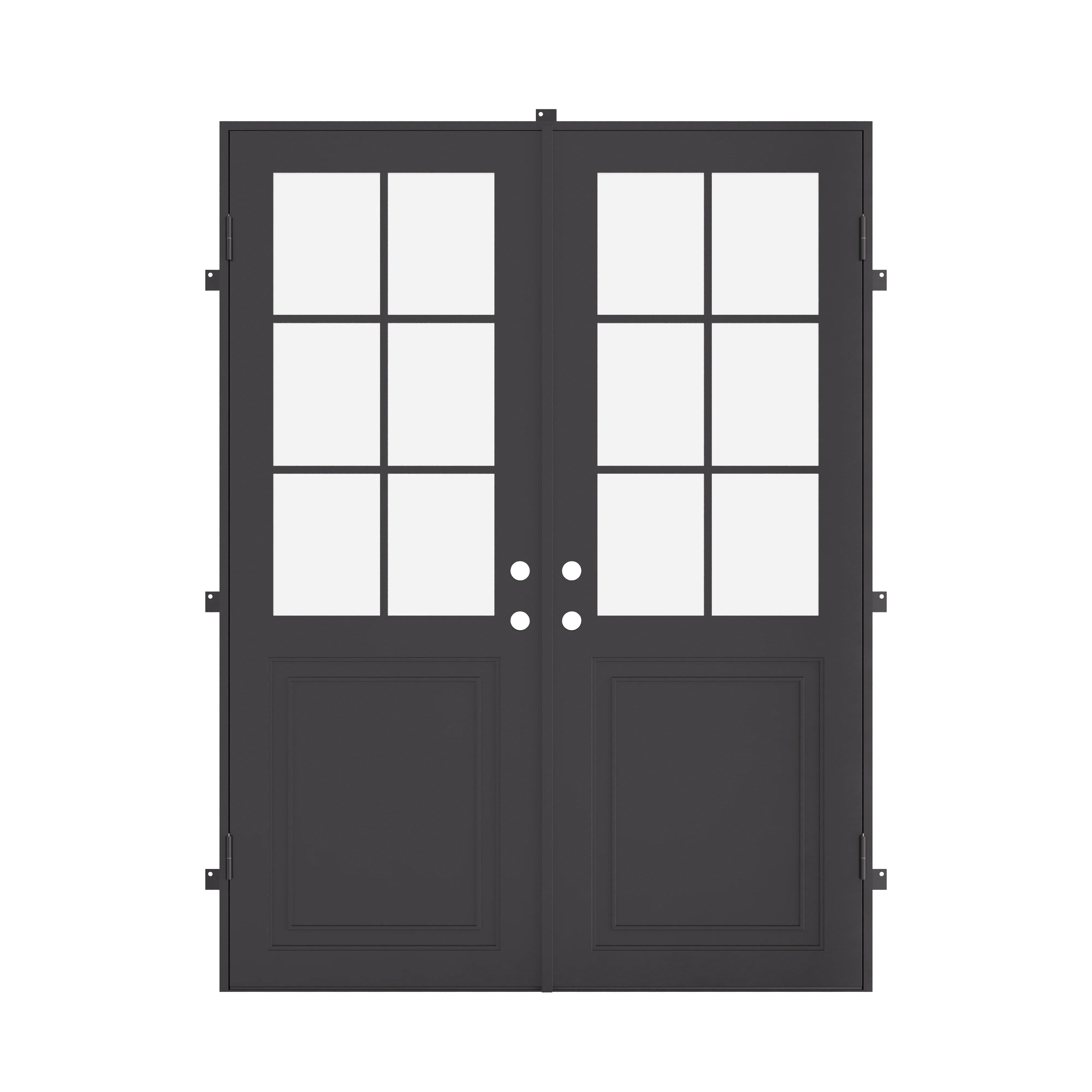 Air Getty double flat steel front doors, architectural steel double entry doors