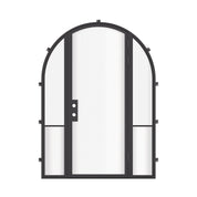 Luxury steel full arch front door with side windows, galvanized steel frame with energy efficient glazing
