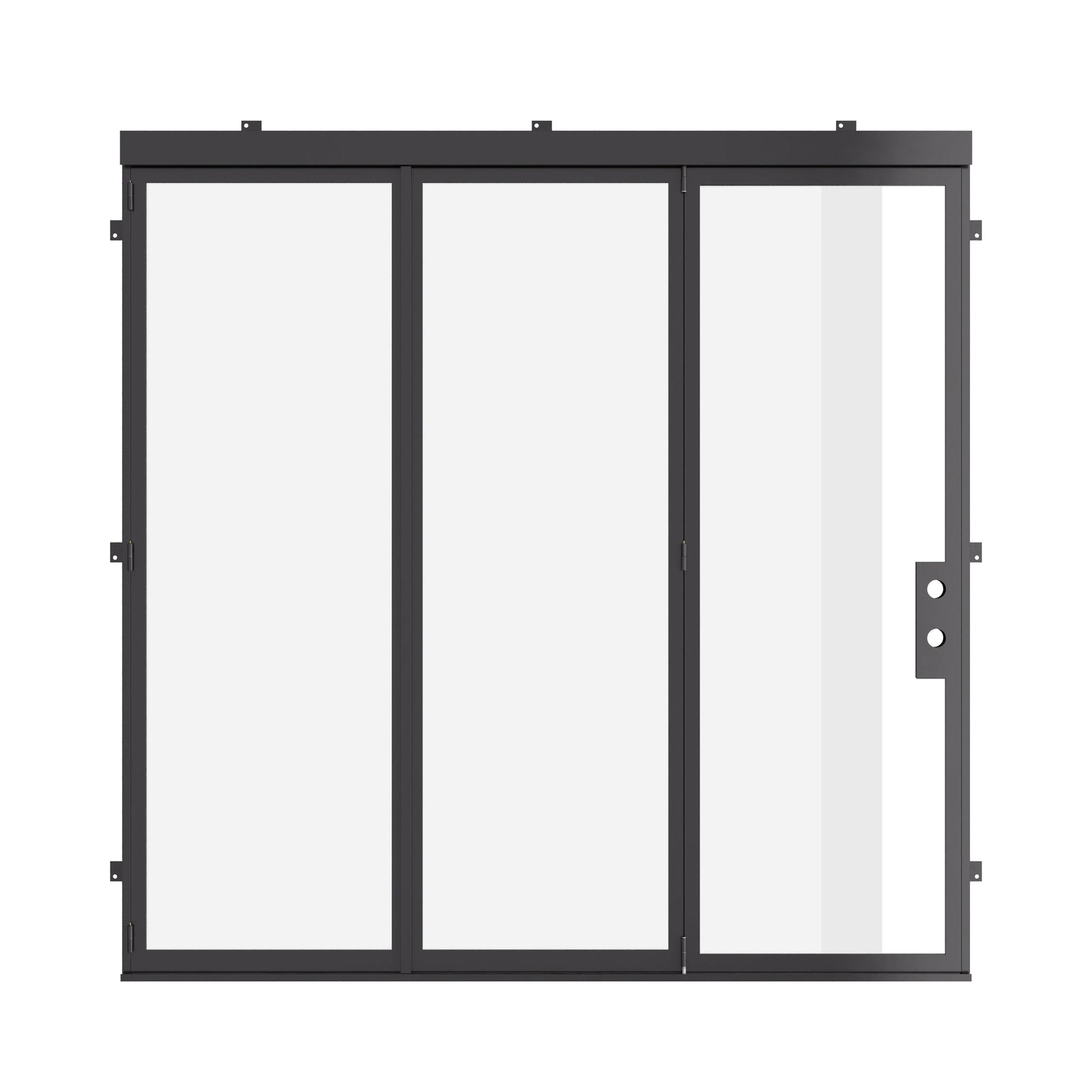 Designer steel bifold doors with insulated glazing and clean lines