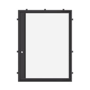 Oversized flat pivot steel door with clean, modern lines.