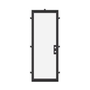 Slim-profile flat steel door with insulated glazing for contemporary homes