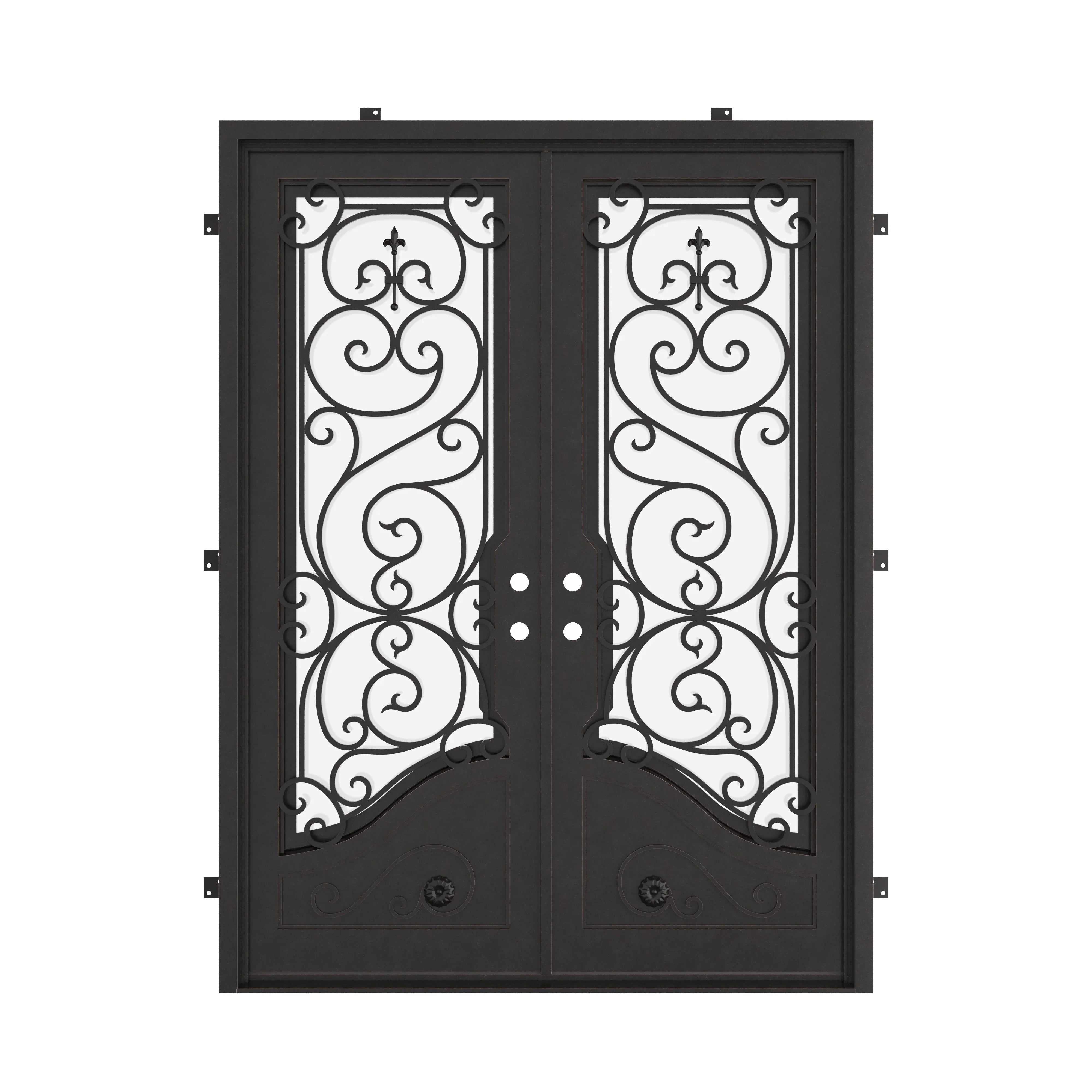 Beverly square top patio door for cold weather in bronze.