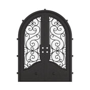 Beverly double full arch top french door with decorative metalwork and glass.