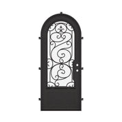 Beverly black exterior metal single round top door with thick double glass.