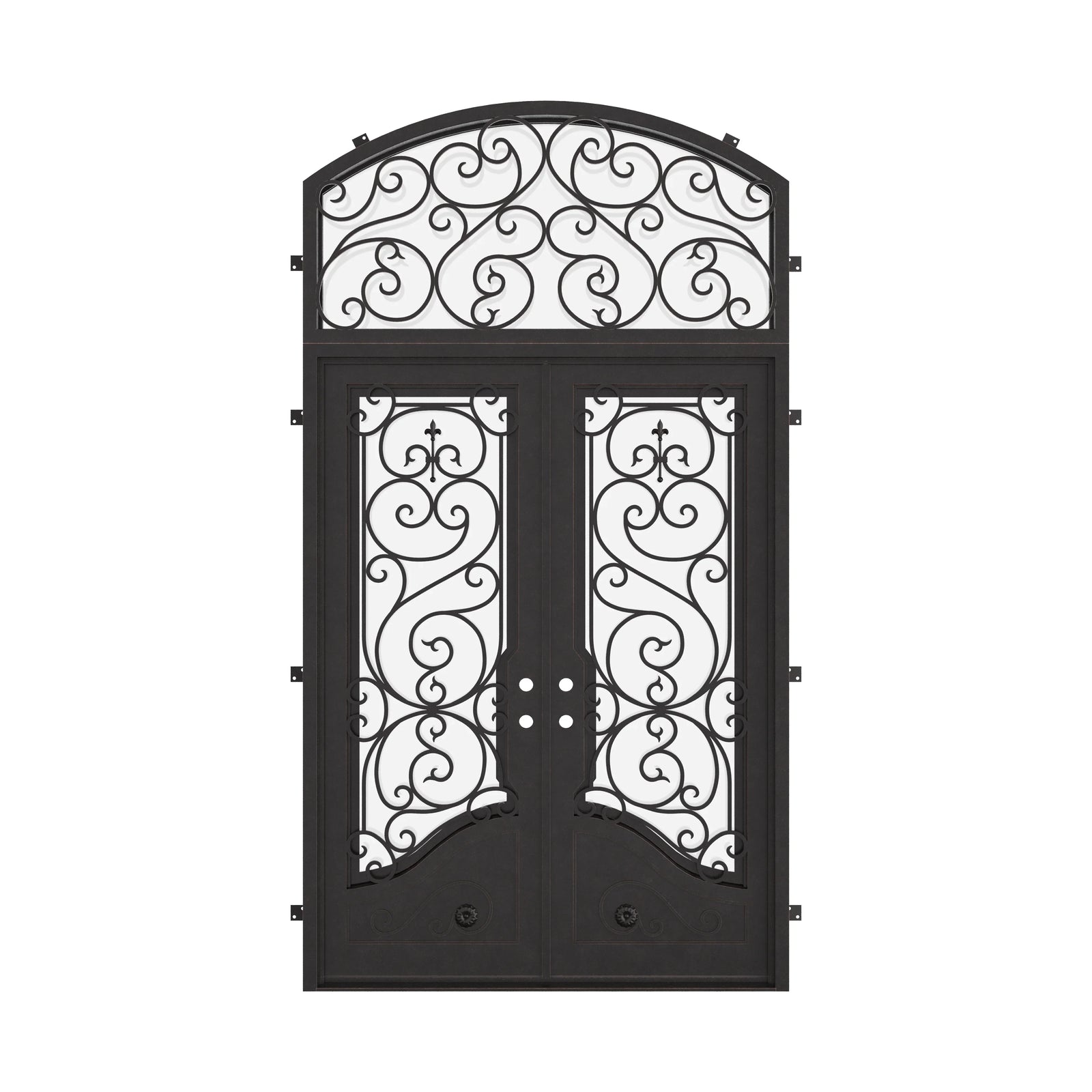 Beverly thermally broken double metal framed door with arch top transom.