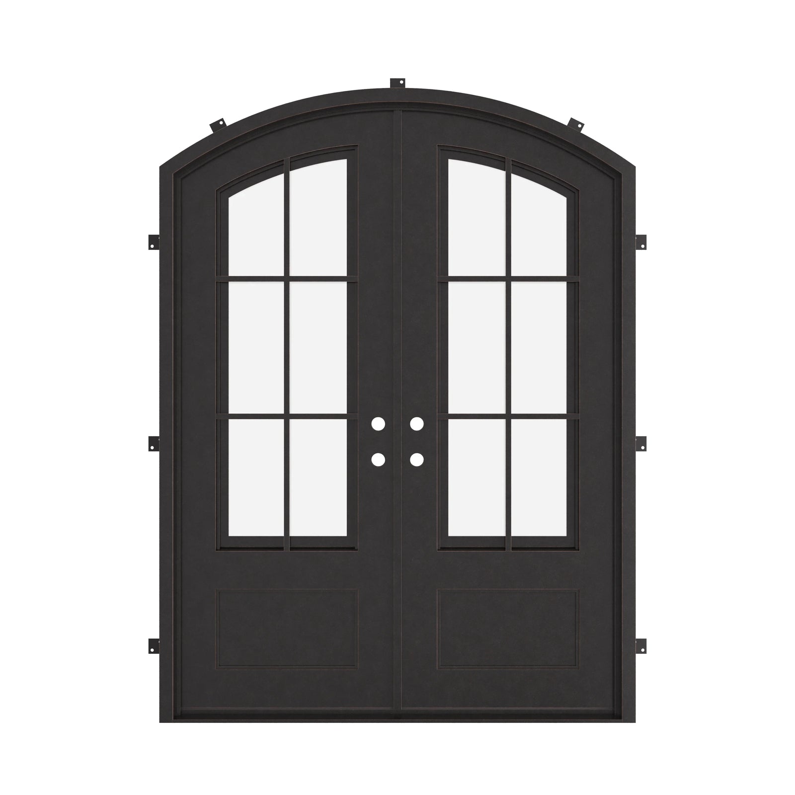 Bristol metal double door with thermal barrier and clear glass in black.