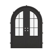 Bristol round top iron double entry door thermally broken.