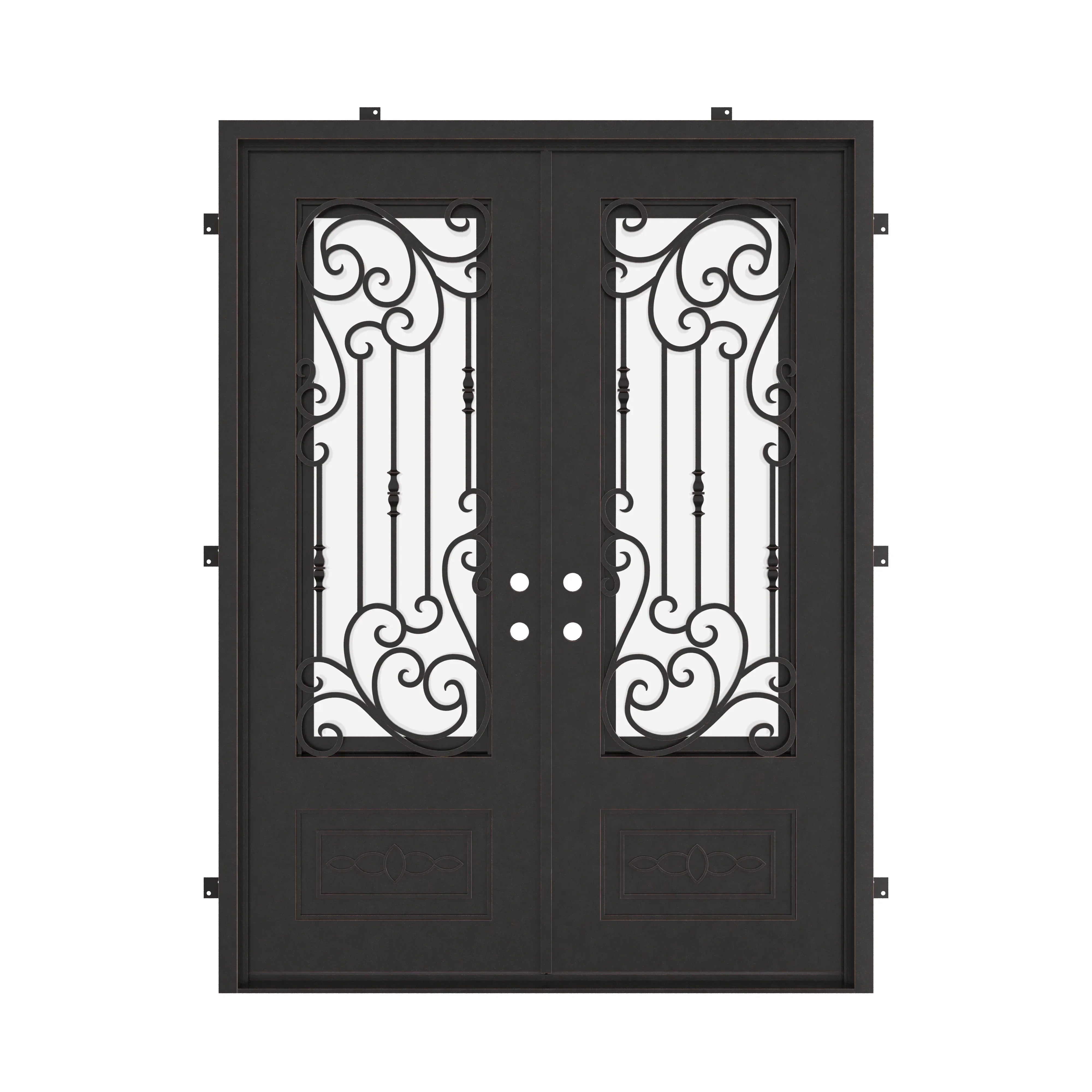 Golden Gate square top metal door thermally broken in black.