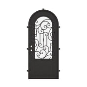 Golden Gate single full arch entry door with thermal break and double glass in bronze color.