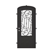 Golden Gate mini arch top single iron door with energy efficient dual-pane tempered glass.
