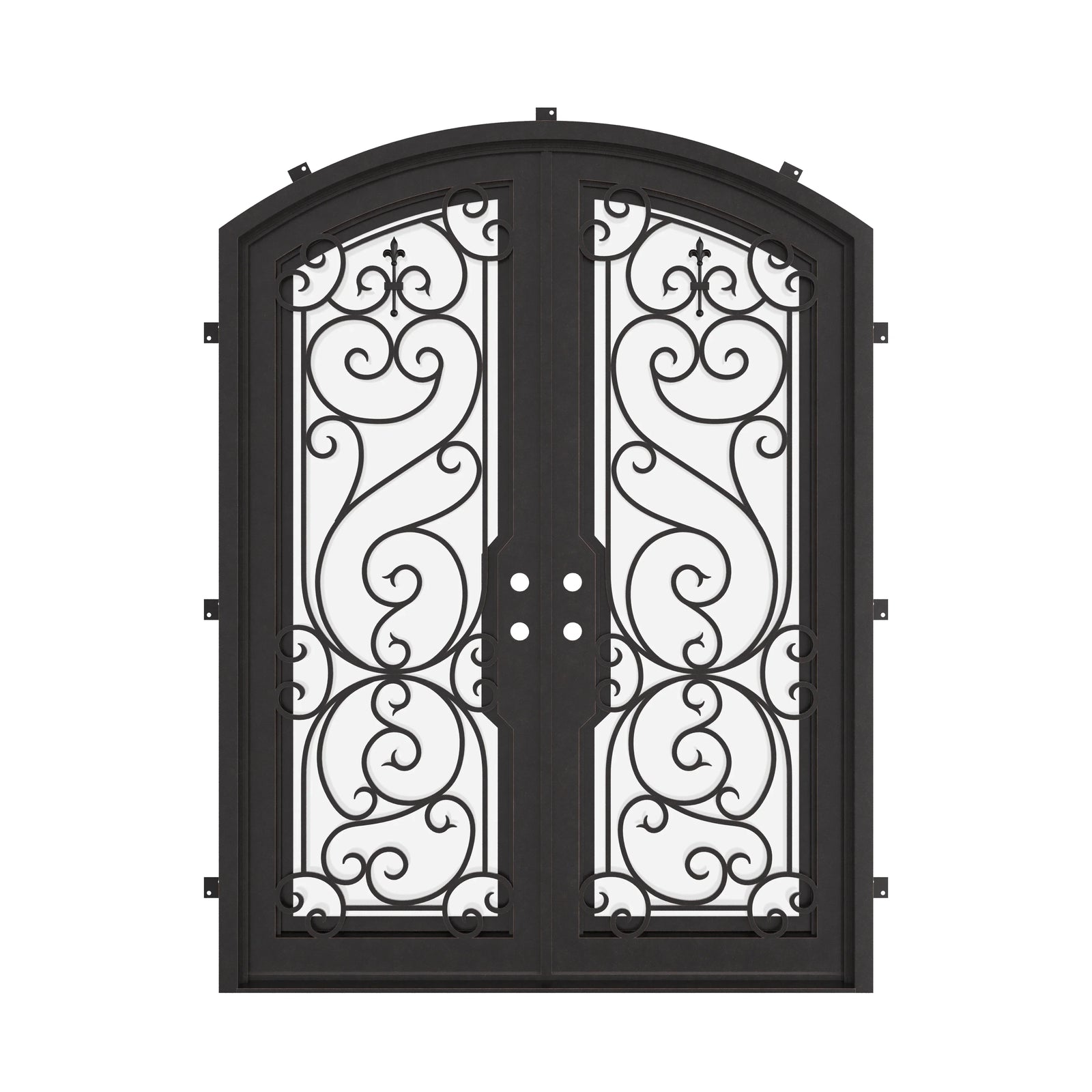 Hills double door in bronze with thermal barrier and clear glass.