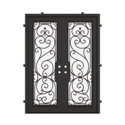 Hills bronze color exterior metal double flat front door.