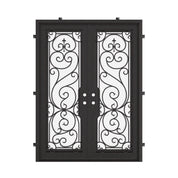 Hills black metal double square top patio door with glass.