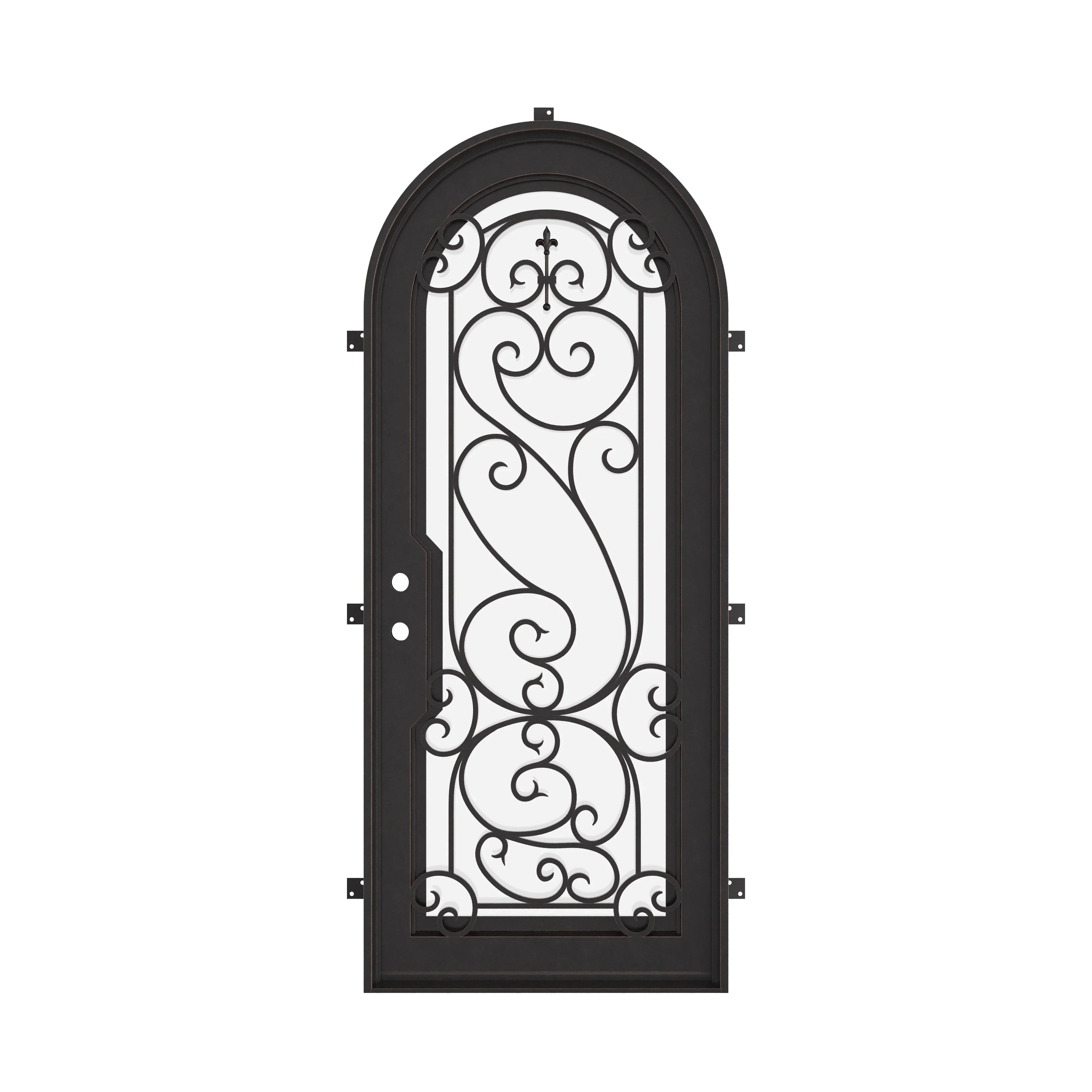 Hills radius top metal door with thermal barrier in matte black.