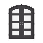 Knox double door with thermal break and glass in black.