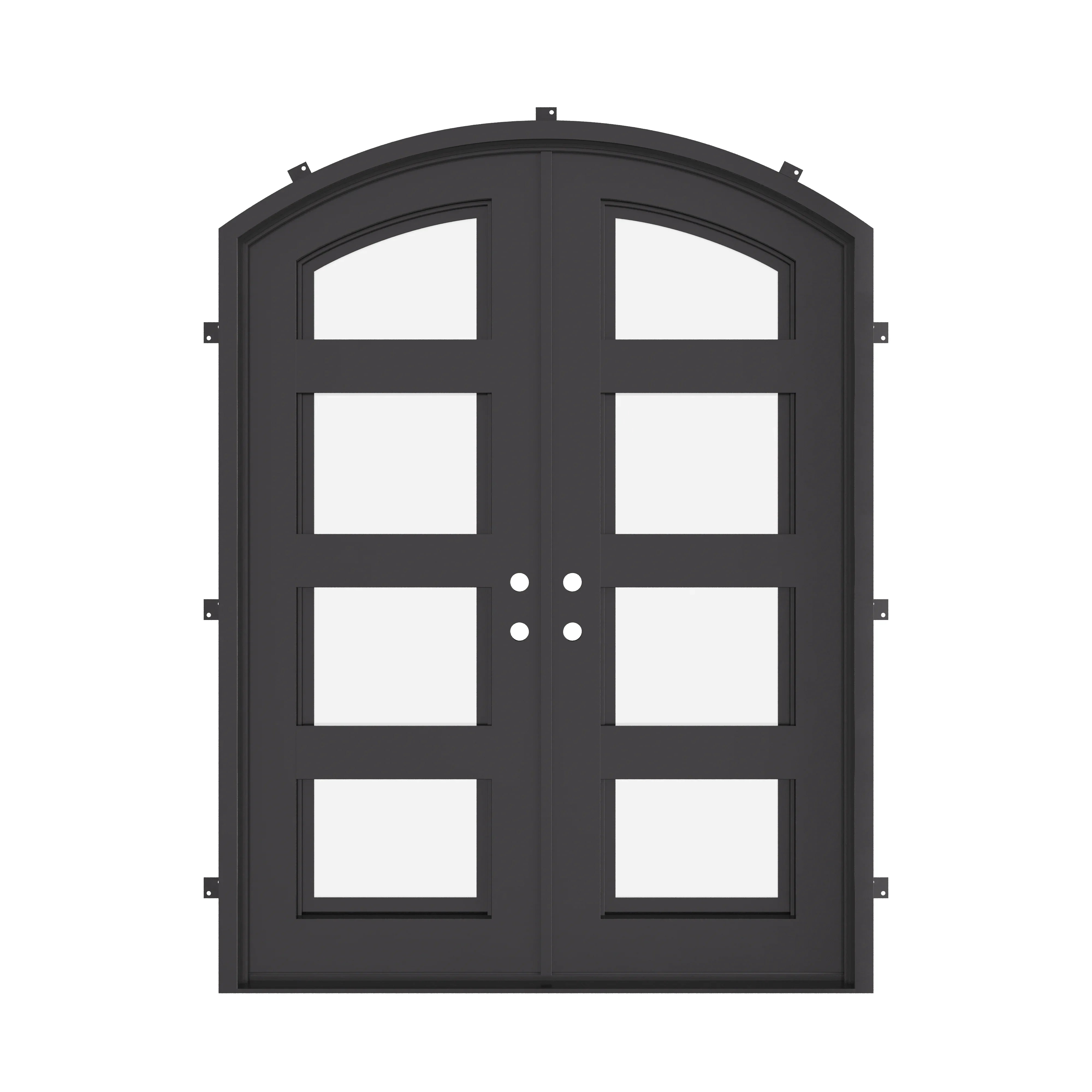 Knox double door with thermal break and glass in black.