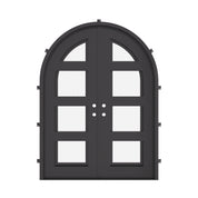 Knox double full arch custom steel front doors with tall curved top design