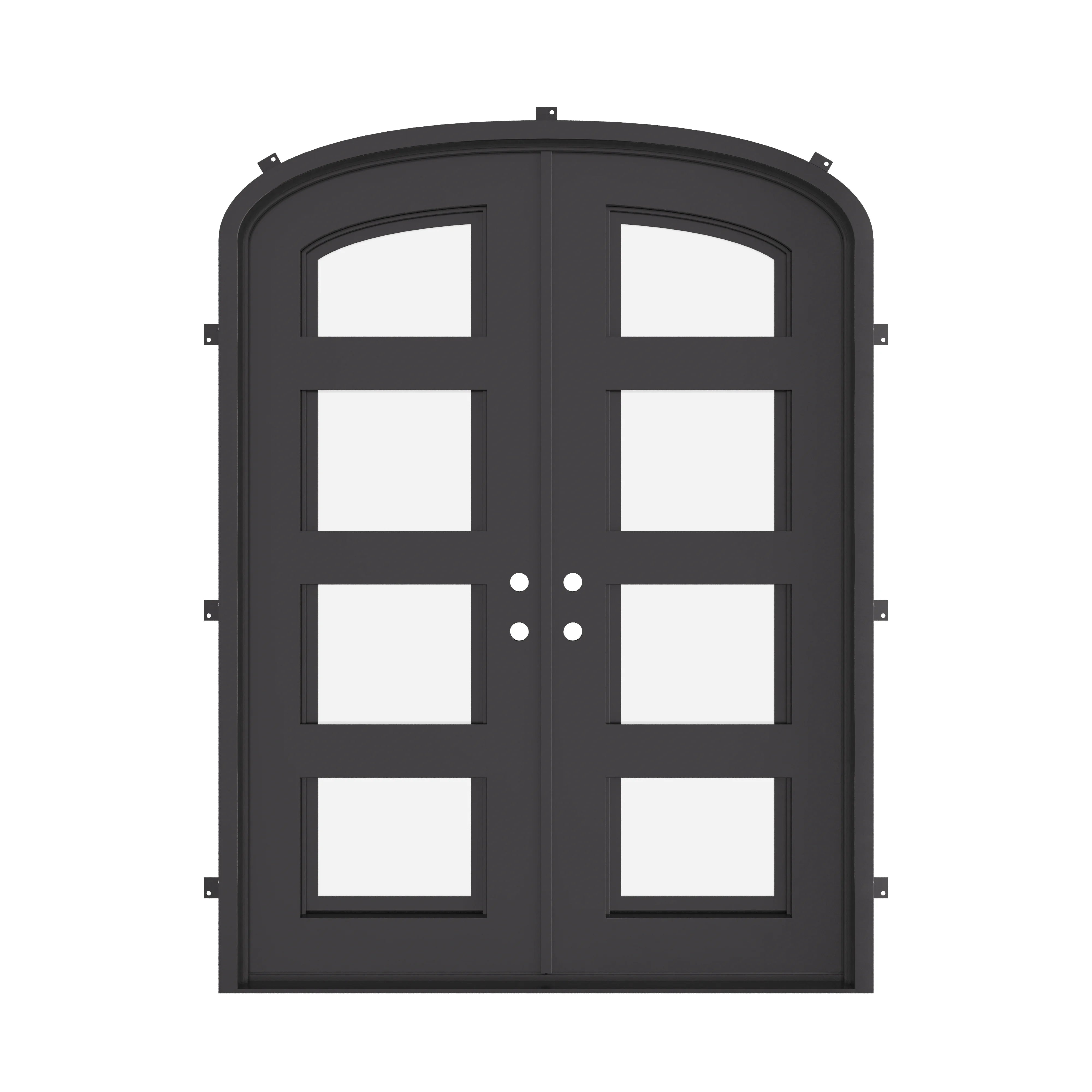 Knox double mini arch steel entry doors with decorative mini arch panels