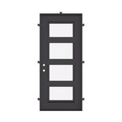 Knox flat top swing door thermally broken in matte black.