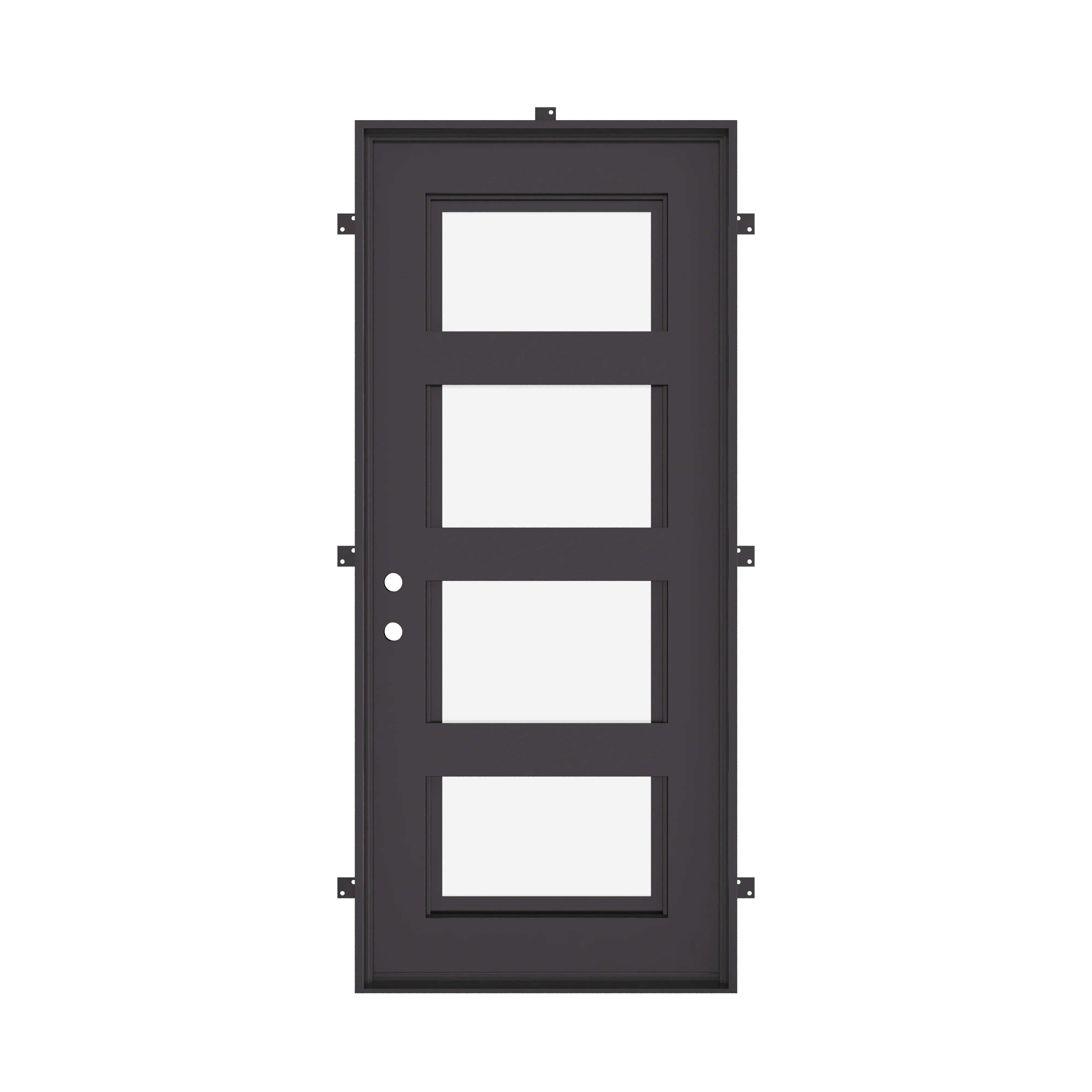 Knox flat top swing door thermally broken in matte black.