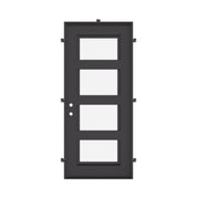 Knox Bronze color flat top single door with tempered glass center.