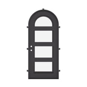 Knox thermally broken round top door with double glass in matte black.