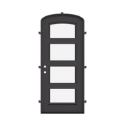 Knox bronze color exterior metal mini arch top single door with thick double glass.