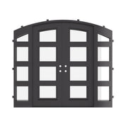 Knox curved top double entry door with side windows for cold weather.
