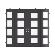 Knox contemporary steel front doors with side windows and glass panels
