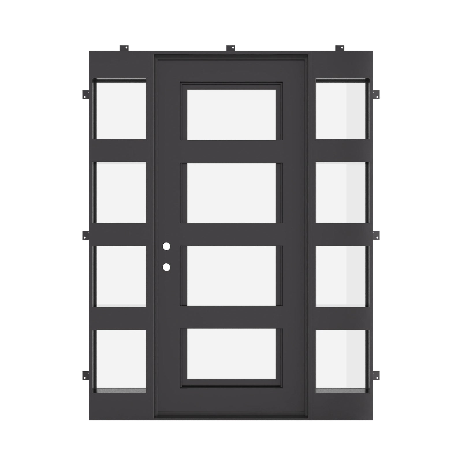 Knox single square top door with sidelights for cold weather.